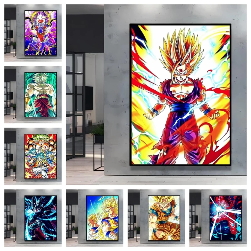 Resin Art Wallpaper - ดราก้อนบอล โกฮัง อะนิเมะ ภาพเพชร 5D แบบเจาะเต็มวงกลม