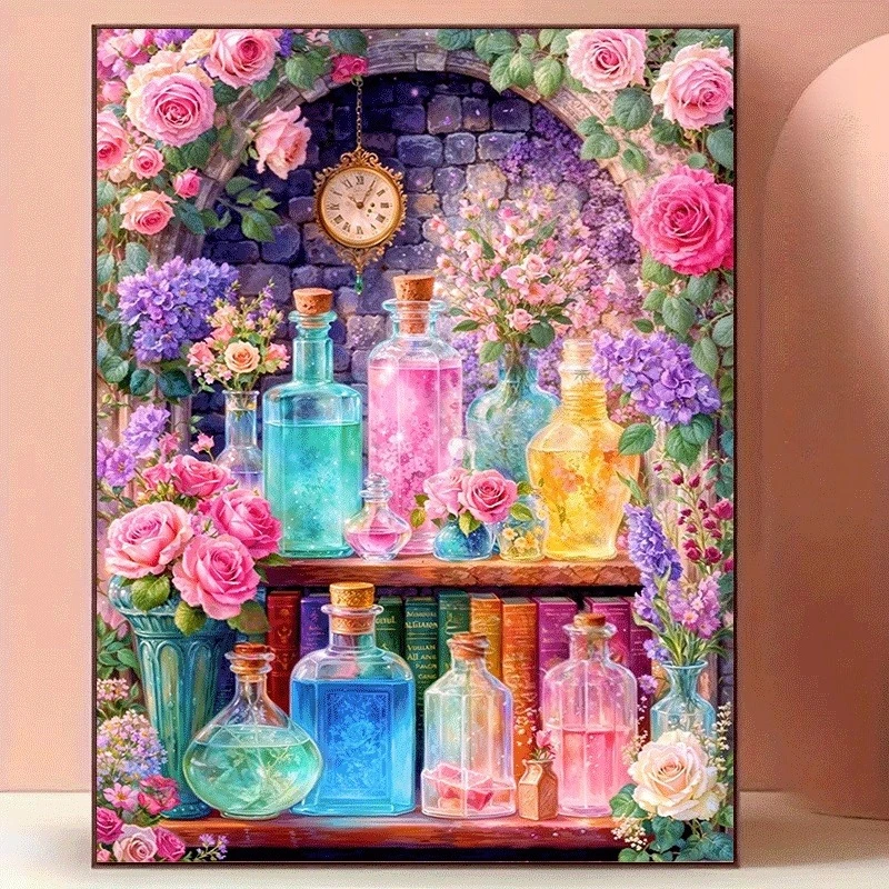 Resin Art Work - ชุดงานประดิษฐ์เพชร (Diamond Painting) ลายดอกไม้/เค้ก/ความงาม สีสันสดใส งานศิลปะโมเสกเพชรแบบ