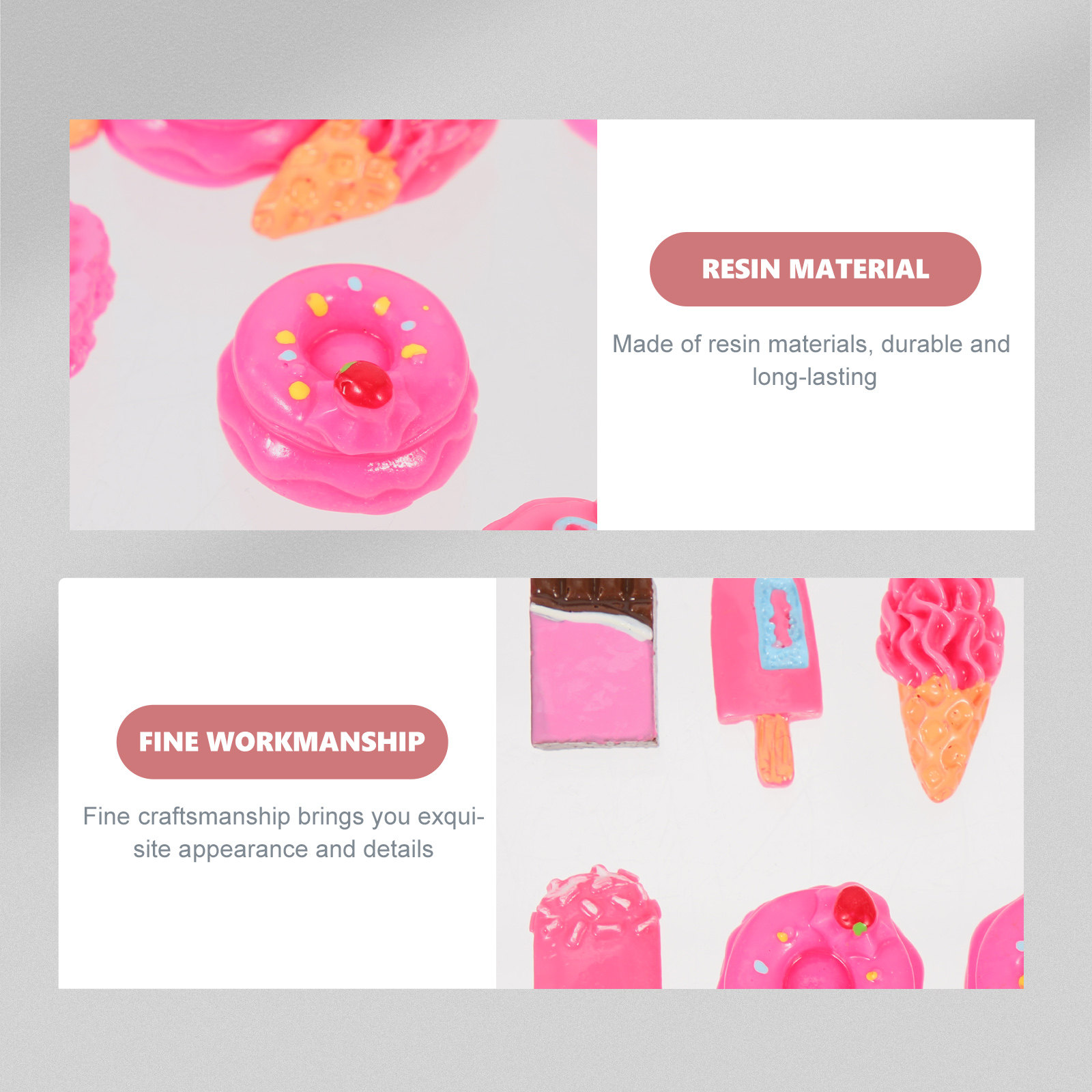 Resin Art Case - ชุด 30 ชิ้น จี้เรซิ่นรูปอาหารจิ๋วสไตล์คาวาอี้ สำหรับตกแต่งเคสโทรศัพท์และงานศิลปะเล็บแบบ DIY