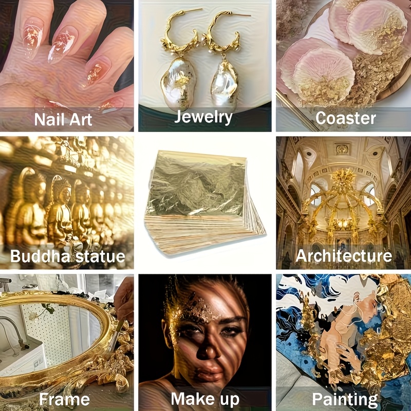 ชุดกระดาษฟอยล์สีทองเทียม 100 ช - Resin Art Wedding Gift บทวิจารณ์และราคา