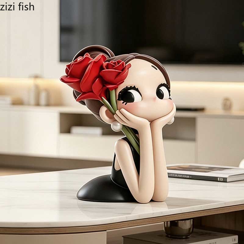 รูปปั้นสาวน้อยกุหลาบน่ารัก งาน - Resin Art Rose บทวิจารณ์และราคา