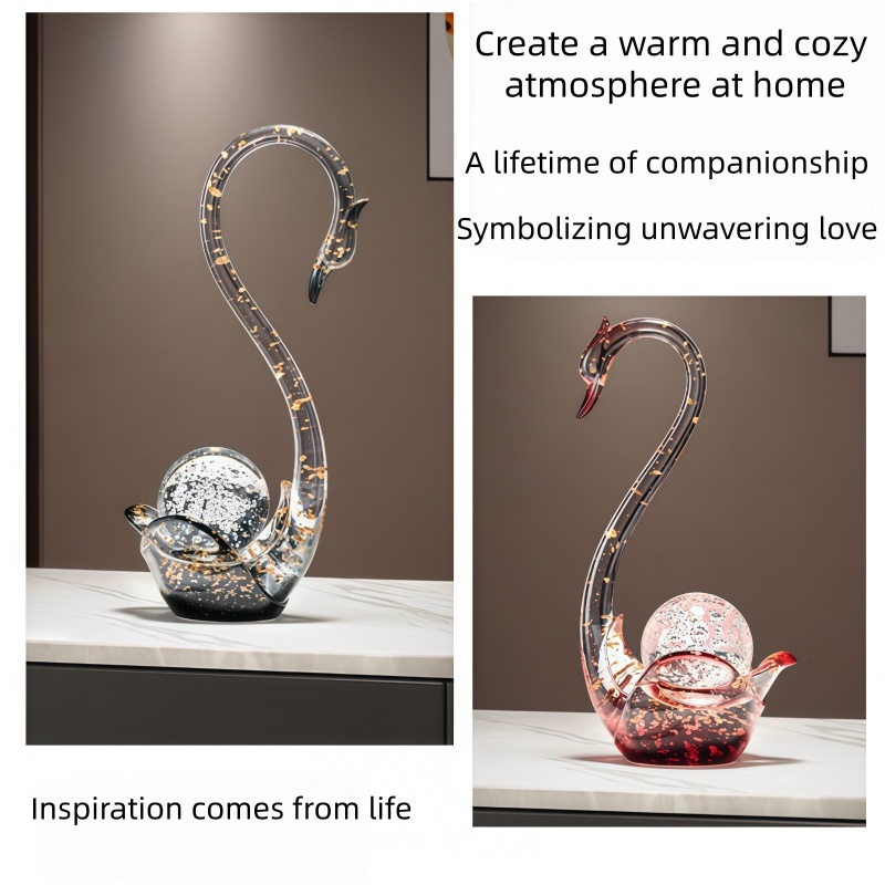 รูปปั้นคู่หงส์เรซิ่นหรูหรา ของ - Resin Art Wedding Gift บทวิจารณ์และราคา